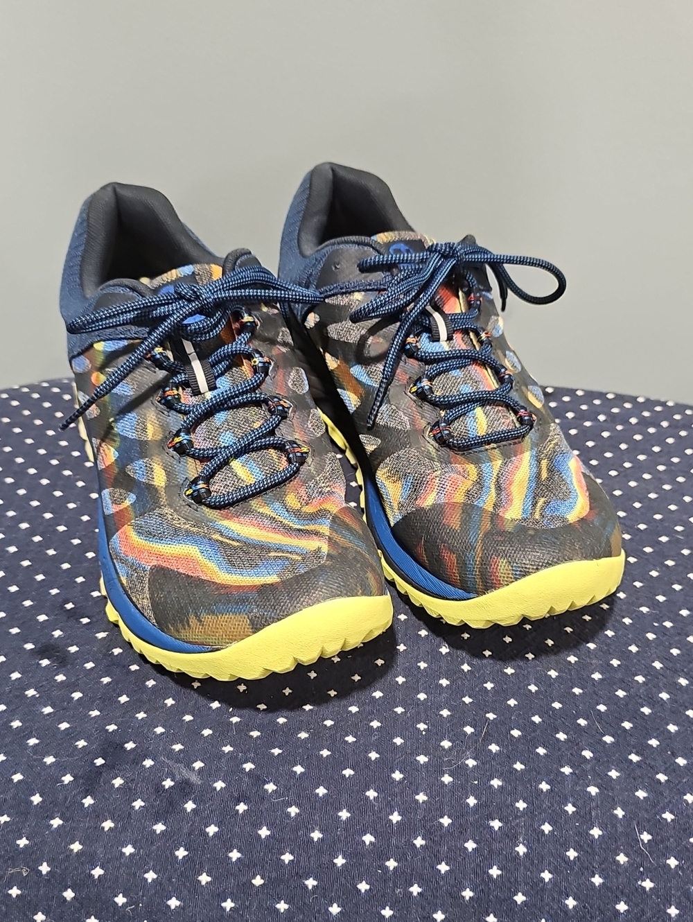 Merrell Multicolor Swirl Athletic Shoes with Yellow Outsole